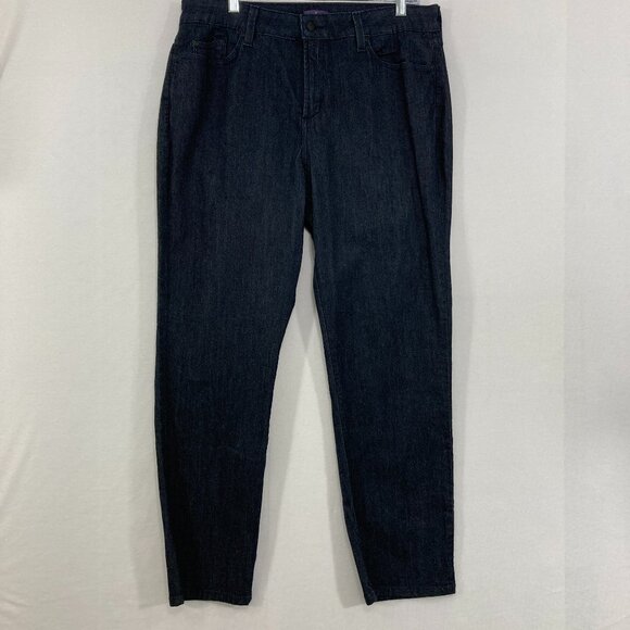 NYDJ size 16 Dark Wash Slim Leg High Rise Stretch Ankle Jeans Casual Comfy - Picture 1 of 11